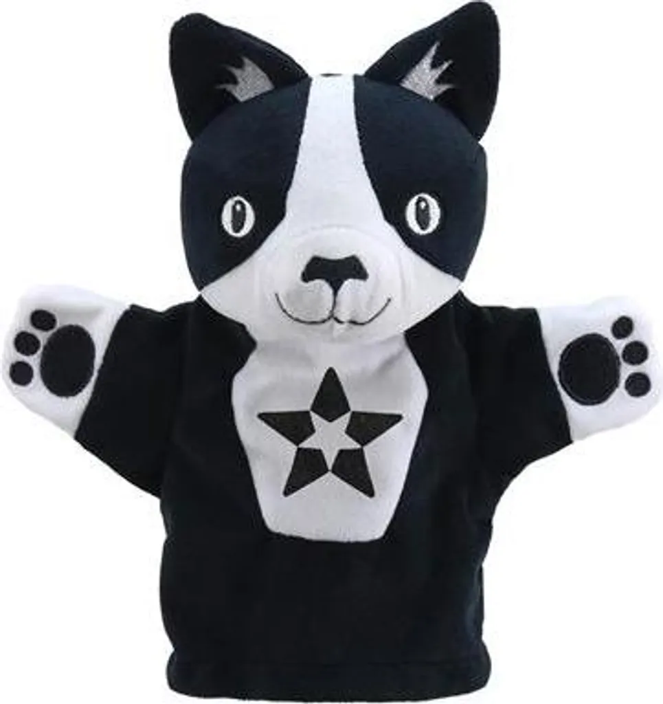 Marionnette Chat Noir et Blanc en Peluche The Puppet Company 30cm