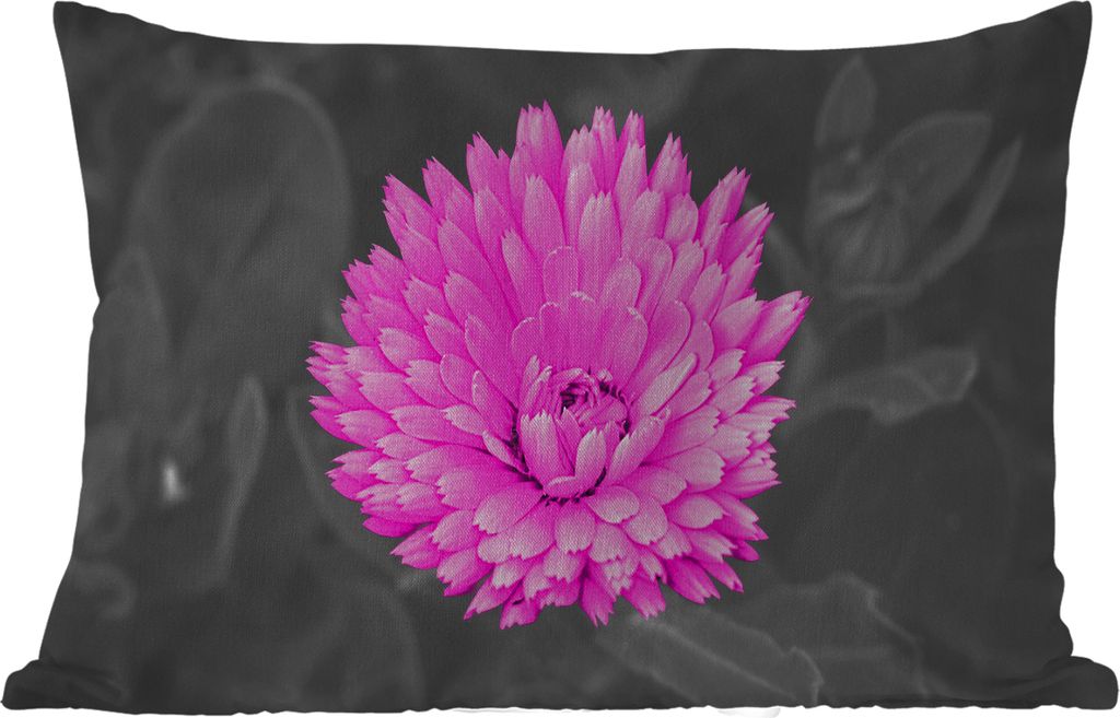 MuchoWow Outdoor Kissen - Blumen - Aquarell - Rosa - 50x30 cm - Wetterfest - Lounge Kissen - Sofa kissen - Wohnzimmer Dekoration