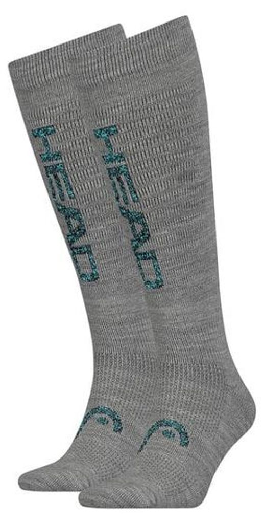 Unisex Skisocken Anfänger Logo – Grau – 35-38