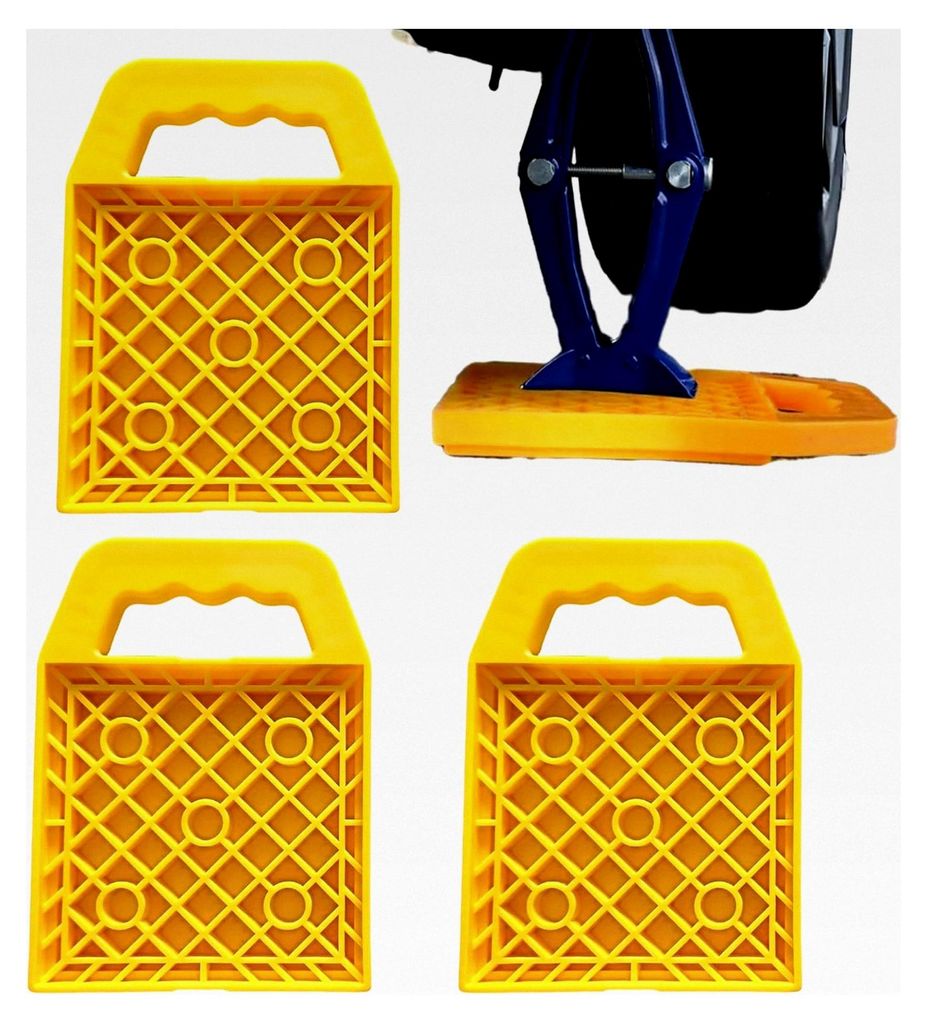 RV Jack Pads | Set von 4 Stabilisierungsblöcken für Autos | Tragbare Mehrwinklige Unterlage für Camping, Pool, Wohnwagen und Reisemobile