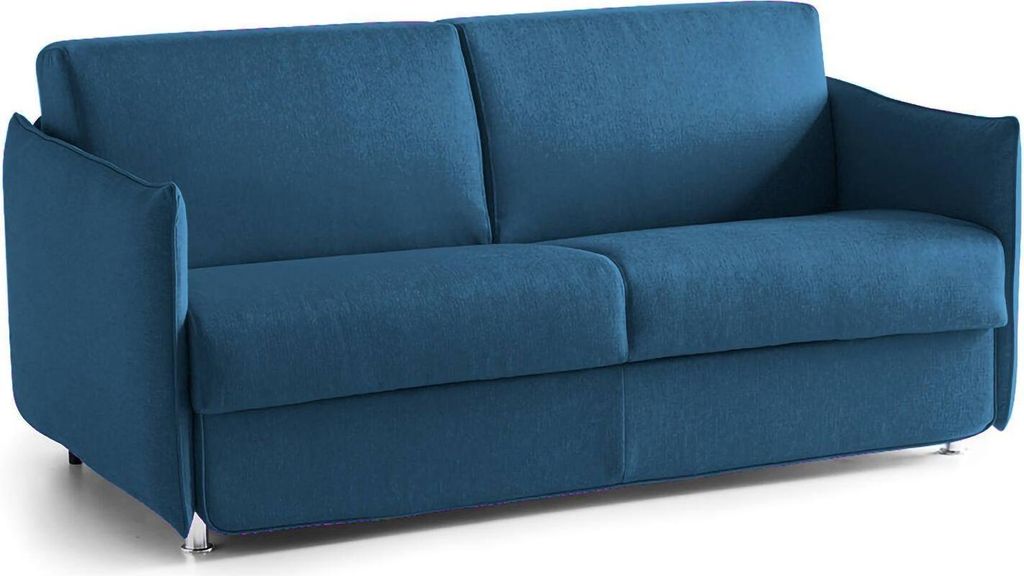 Verceia - Schlafsofa 2-Sitzer, 160x95 cm, blau, Abziehbar, Italy