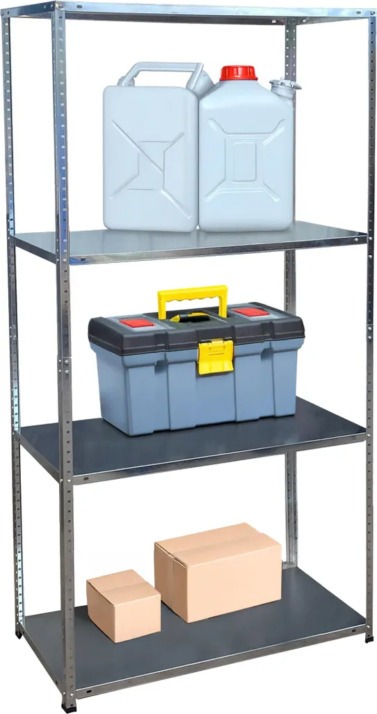 Relaxdays Rayonnage de Stockage en Acier 160 kg Charge Lourde Gris