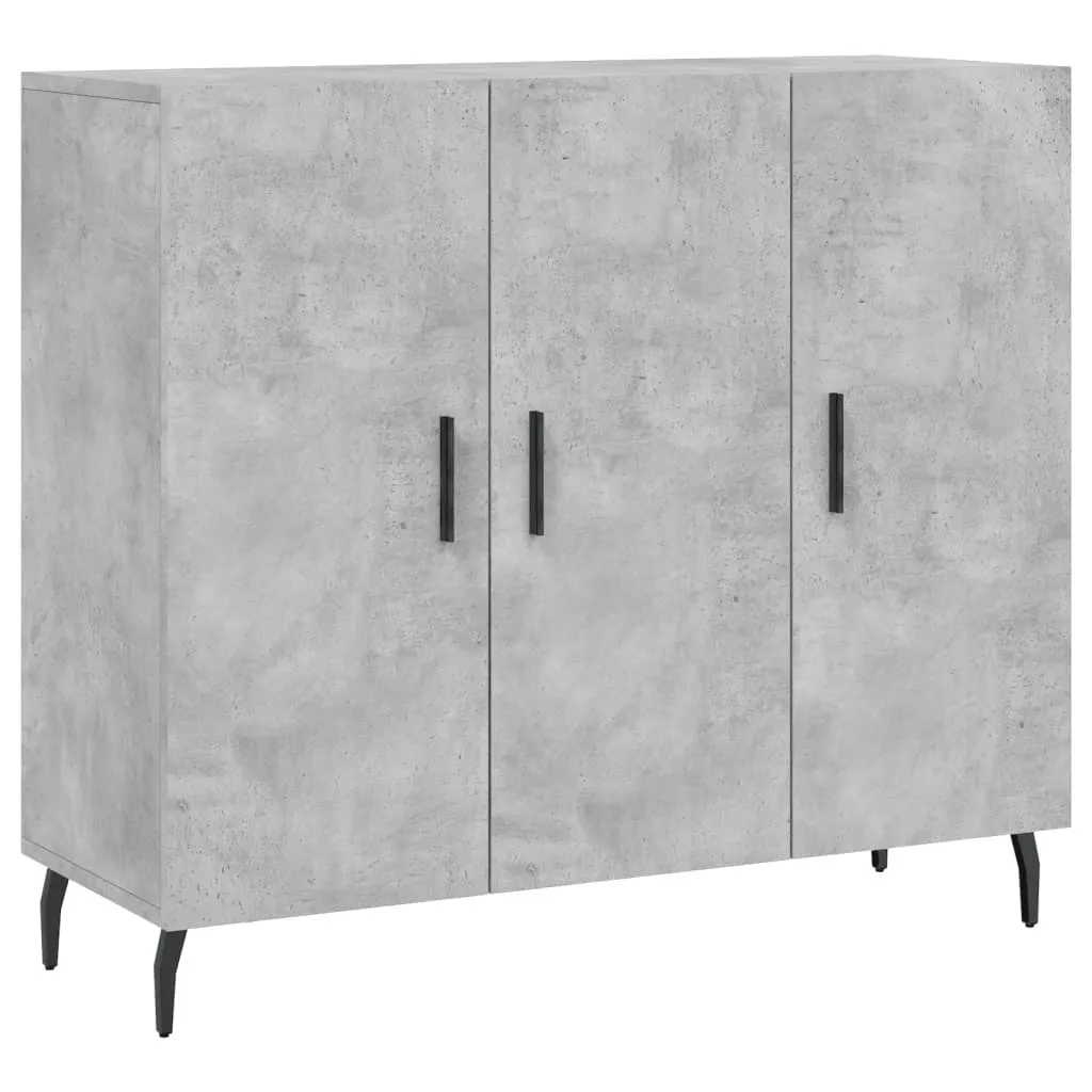 Mobile Buffet Grigio Cemento 90cm Credenza Legno per Ingresso e Sala