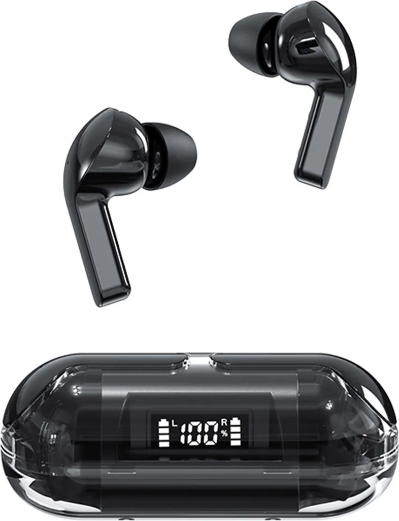 Auricolari TM20 Black: Design Trasparente per la tua Libertà