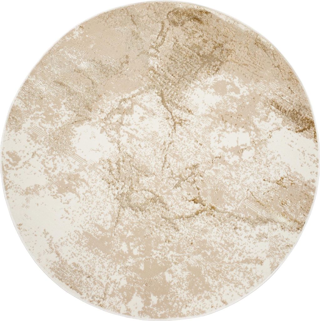 A round rug with a marble-like pattern.