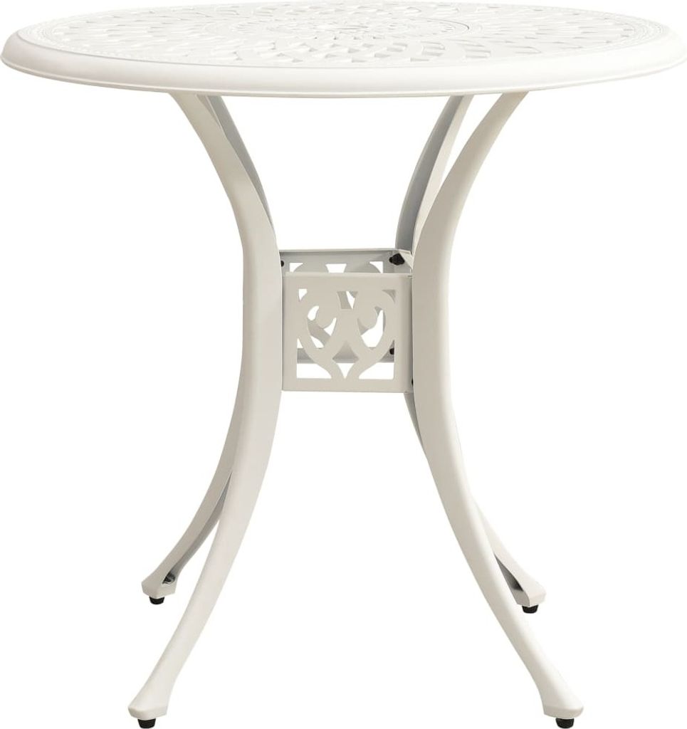 vidaXL Tavolo da giardino bianco 78x78x72 cm in fusione di Immagine del prodotto 