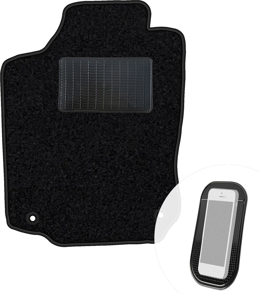 moto-MOLTICO Fahrer Fußmatte Auto Velours Fahrerseite Autoteppiche Schwarz Fahrermatte 1-teilig passend für Opel Corsa C 2000-2006