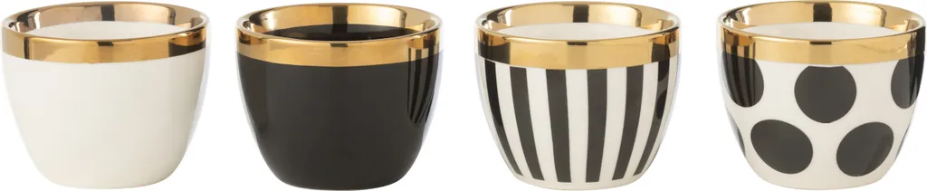 Lot de 4 tasses en céramique J-Line pour mélange et boissons chaudes