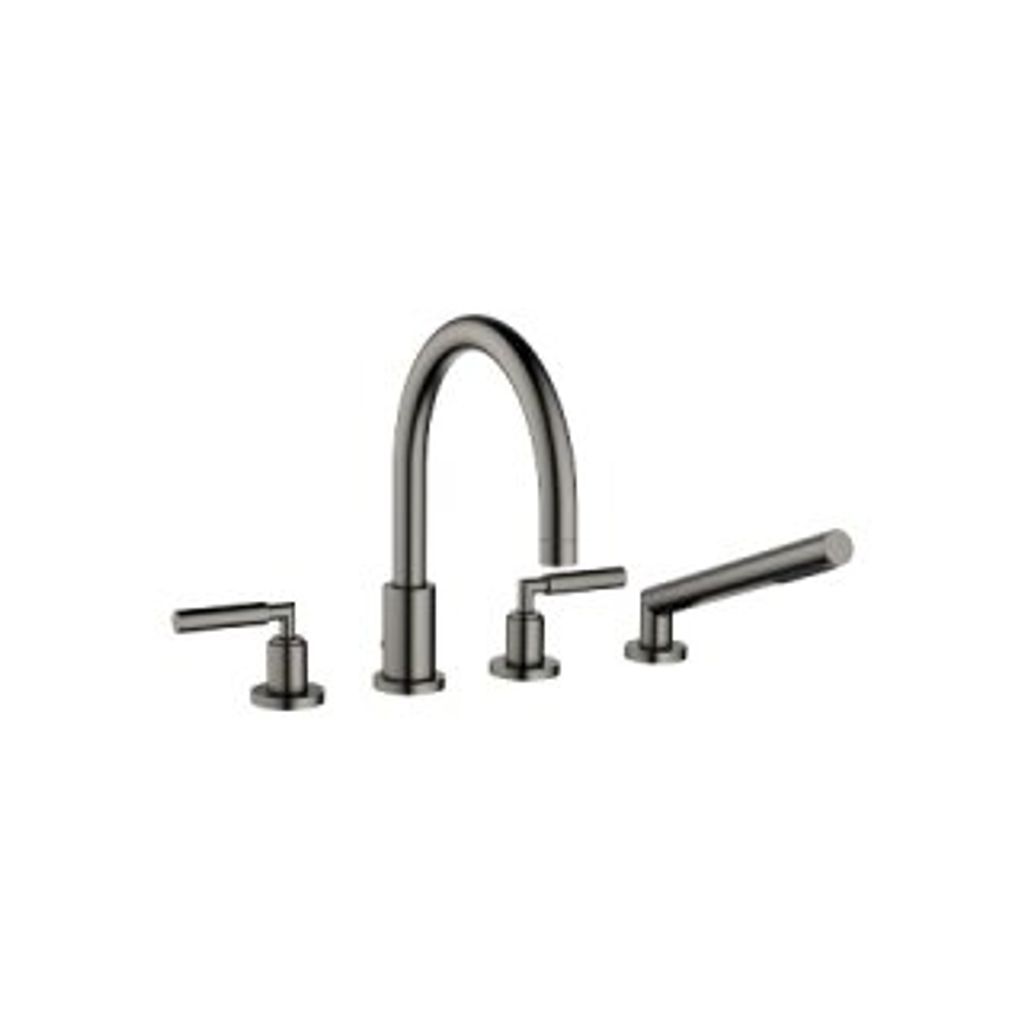 Dornb 4-Loch-Wannenbatterie TARA WaRdmon. Hebel dark platinum matt