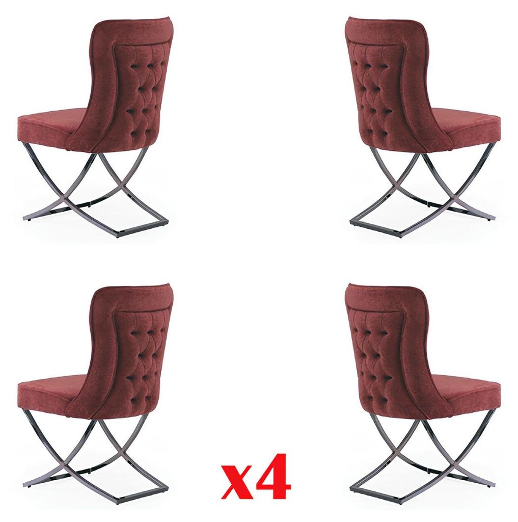 Esszimmer Stuhle Garnitur Sessel Design 4x Stühle Set Gruppe Polster Gastro Neu