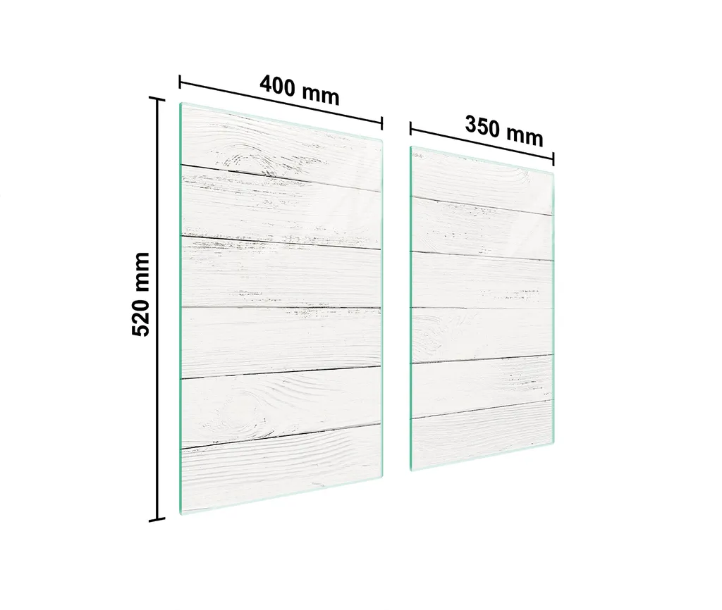 OFFERTA Coprifornelli 75x52 Vetro Bianco Legno - Set 2 Pezzi Universale - 2