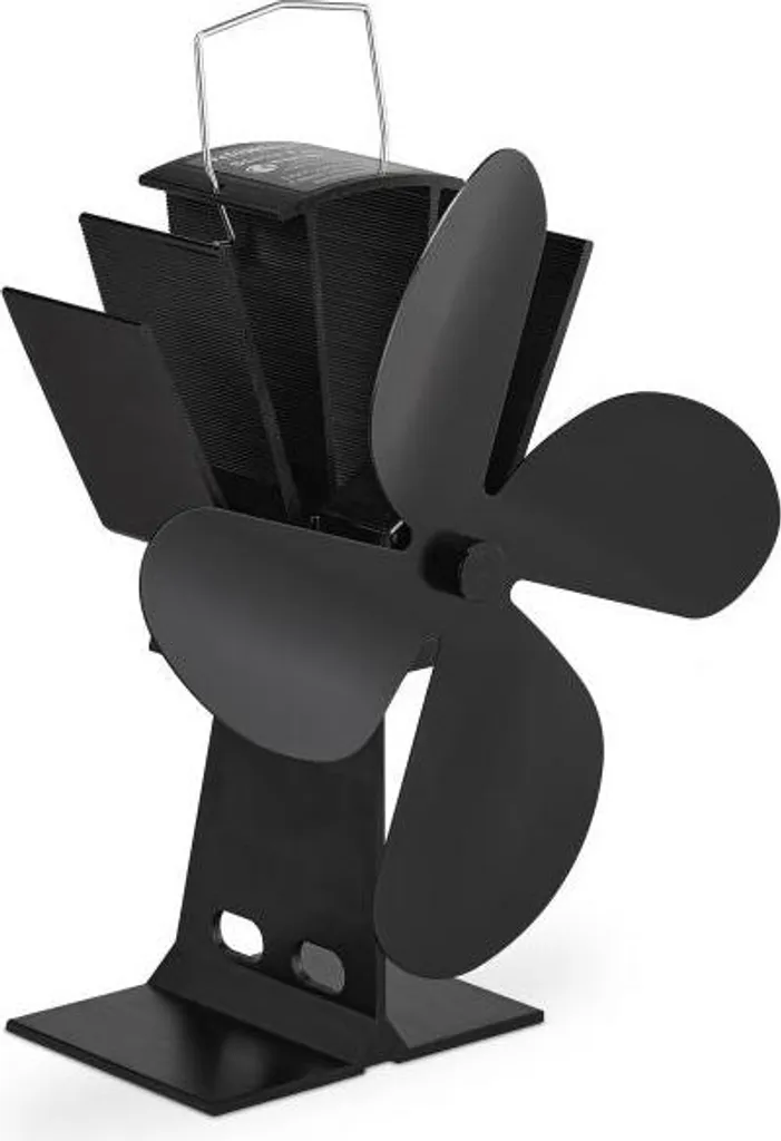 Ventilateur de poêle noir auto-alimenté et silencieux haute performance