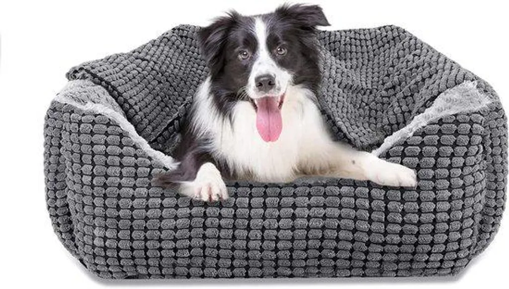 Couchage pour chien avec bords hauts et protection amovible lavable M