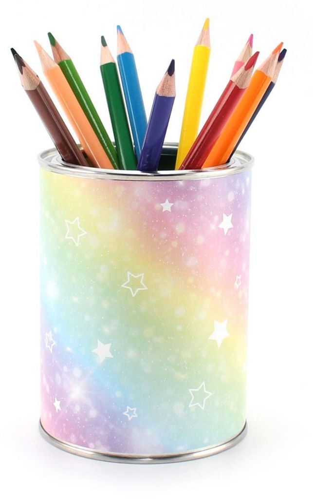 Regenbogenfarbenes Federmäppchen mit 12 dreieckigen Buntstiften, Schreibtisch-Organizer für Mädchen und Jungen