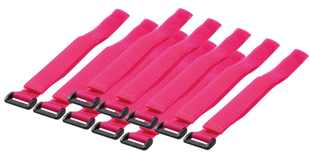 LogiLink Klett-Kabelbinder 500 x 20 mm pink 10 Stück