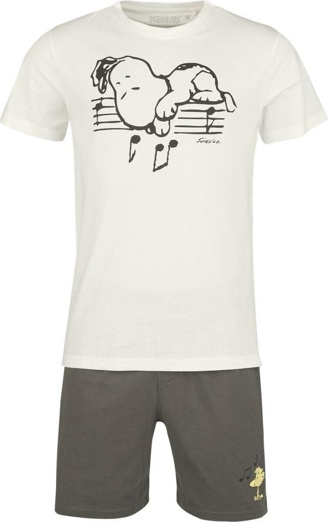 Peanuts Schlafanzug Herren Snoopy und Woodstock multicolor L