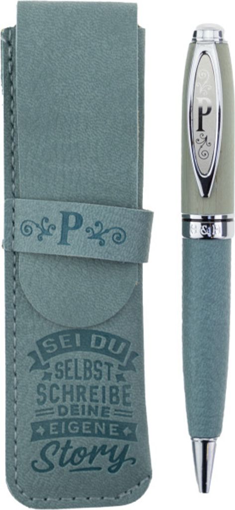 History & Heraldry Bamboo Persönlicher und individueller Kuli Kugelschreiber Stift mit Namen und Spruch Personalisiertes Etui Monogramm-Design per...