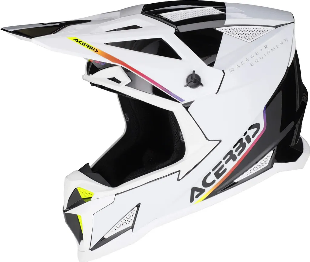 Casque de motocross homologué Acerbis T711 noir blanc taille XS
