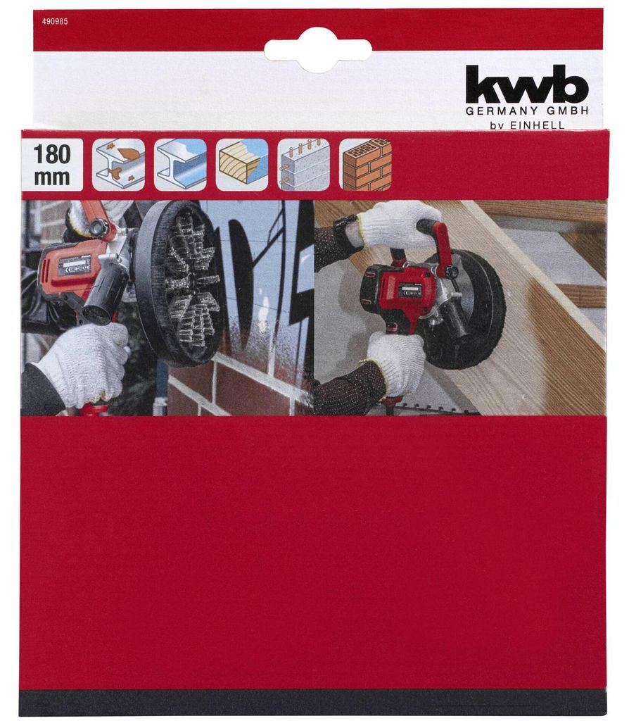 kwb by Einhell Zubehör Wandbearbeitungssystem Schleifbürste Ø 180 mm