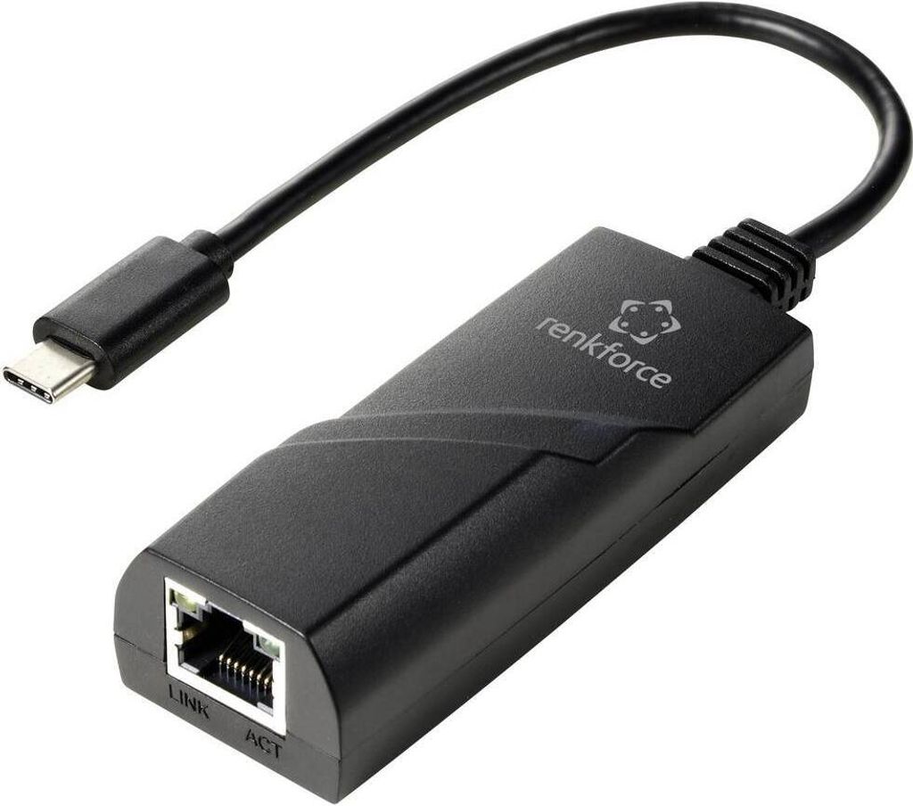 Renkforce RF-TCA-330 Netzwerkadapter 1000 MBit/s USB-C (USB 3.2 Gen 1), LAN (10/100/1000 MBit/s)