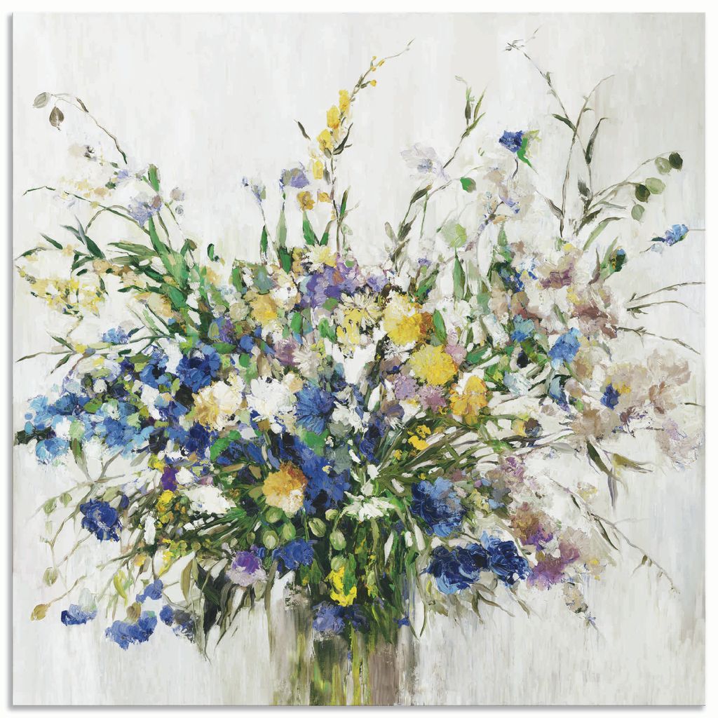 ARTland Wandbild Alu für Innen & Outdoor Wildblumenstrauß Größe: 30x30 cm
