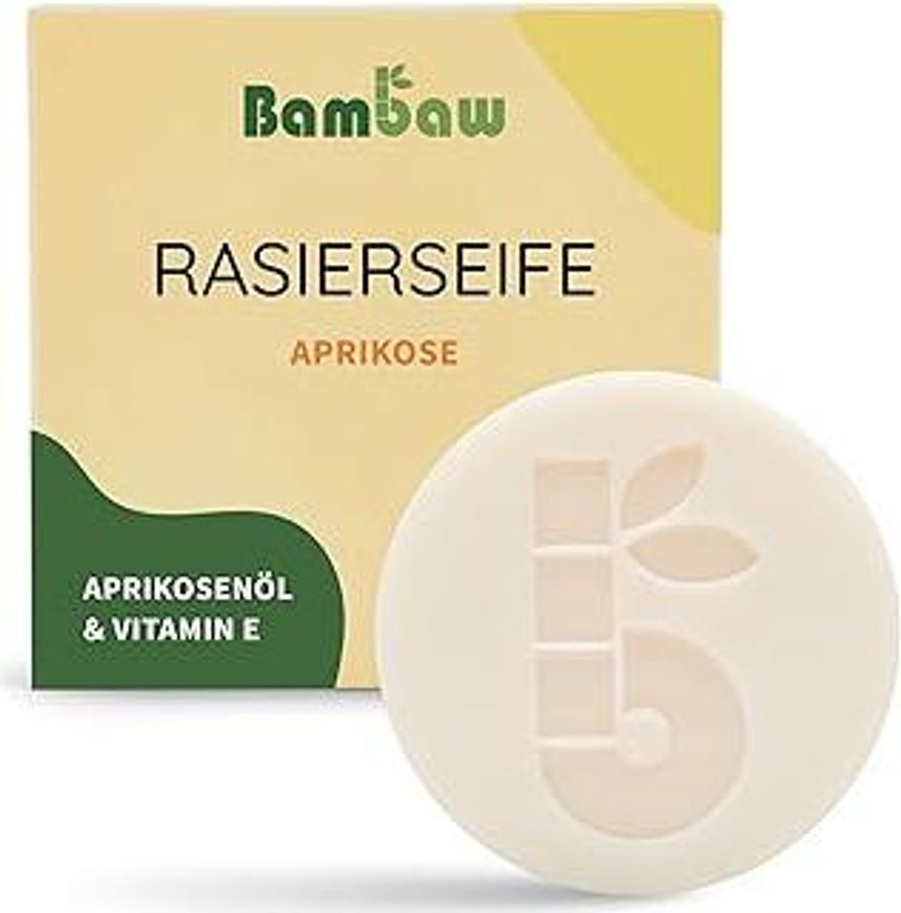 Bambaw | Rasierseife für Frauen | 80g | Rasierseife mit Aprikosenöl & Vitamin E | Rasierseife am Stück für alle Hauttypen | Rasierseife Frauen ...