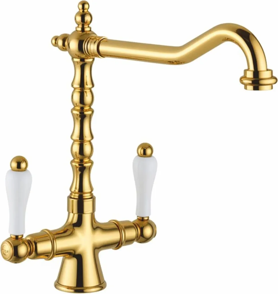 Mélangeur lavabo rétro pour salle de bain Art Nouveau Casa Padrino Or Italie