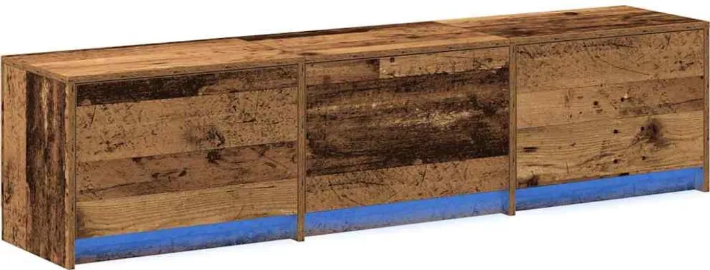 SYFAX Mobile TV 162cm Legno Vecchio: Calore Rustico e Luci LED