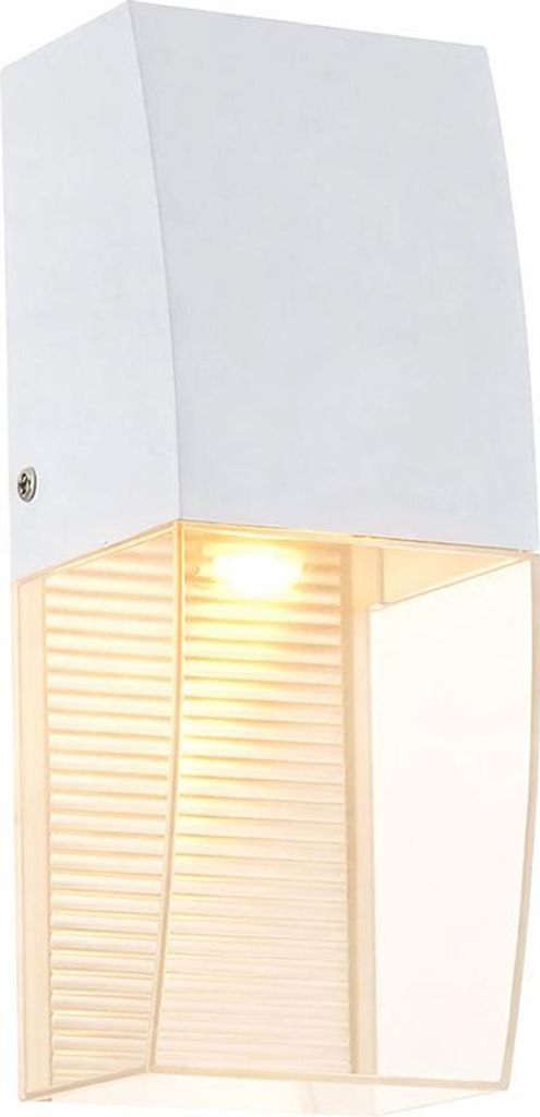 Eglo 95991 SERVOI LED Außen-Wandleuchte 3,7W Weiss Transparent Warmweiss IP44