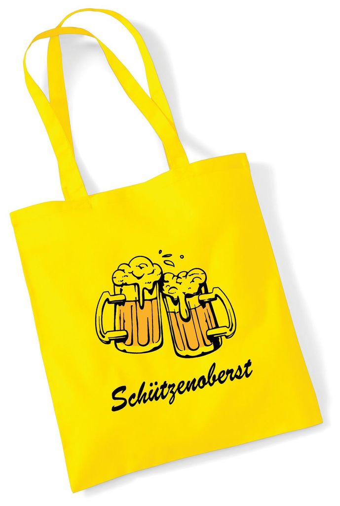 Huuraa Jutebeutel Schützenoberst Schützenfest 10 Liter Yellow Baumwolle Tasche Geschenkidee