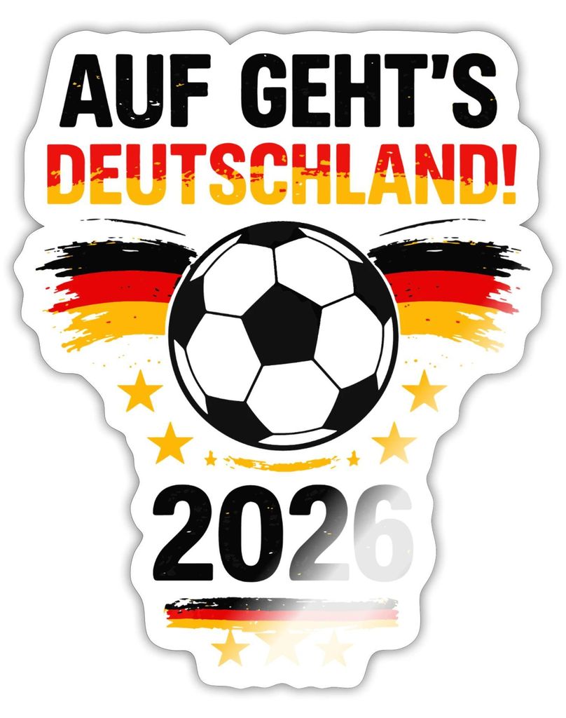 Spreadshirt Auf Geht's Deutschland 2026 Fußball Fan Sticker Produktbild 
