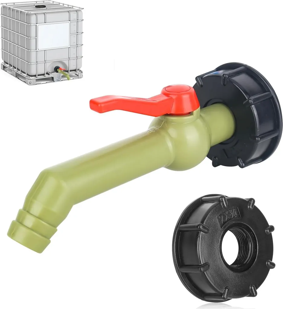 Raccord de cuve 1000L avec robinet de vidange 1 pouce haut débit IBC