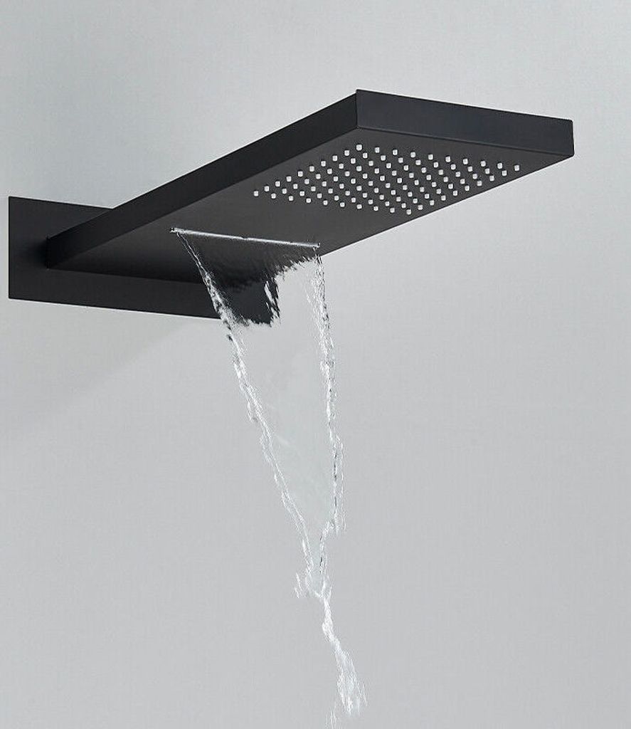 Duscharmatur-Set Mattschwarz Für Delta – Mit Regenduschkopf 15,2 Cm, Arm & Griff, Edelstahl