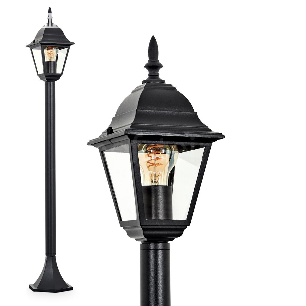 Quartucciu »Quartucciu« Außenlampe aus Metall/Glas in Schwarz/Klar