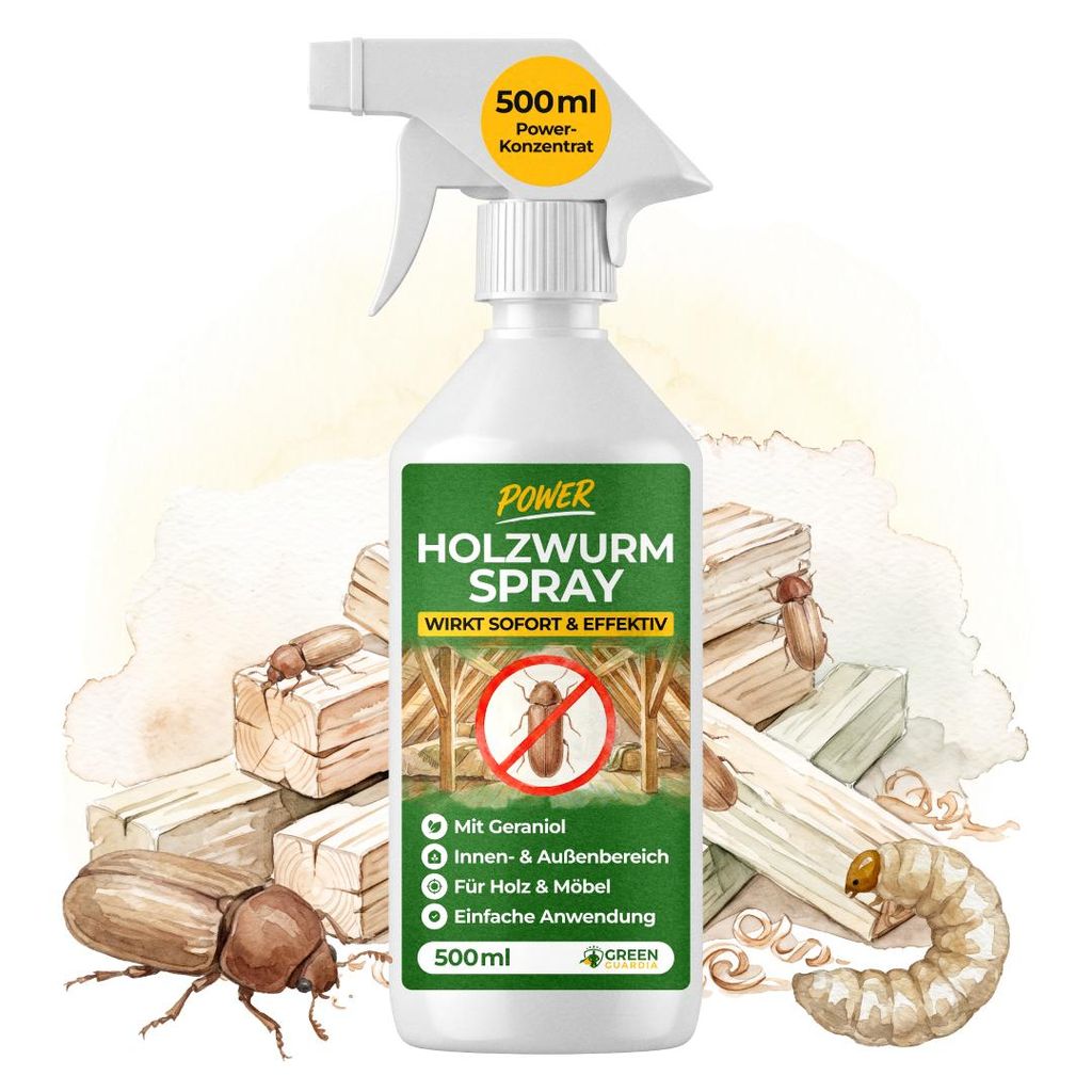 Holzwurm Abwehrspray Power-Konzentrat 500 ml – Natürliches Produktbild 