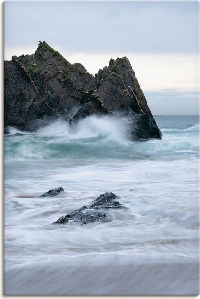 ARTland Leinwandbild Stürmische See an der Nordküste Spaniens Größe: 20x30 cm