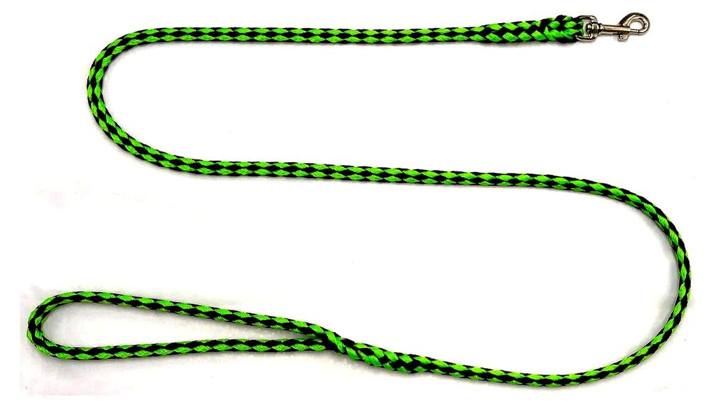 Hundeleine für kleine Hunde Schwarz-Neongrün mit Handschlaufe bis 15 kg 1-5 m Führleine 8 mm leicht (2 m)