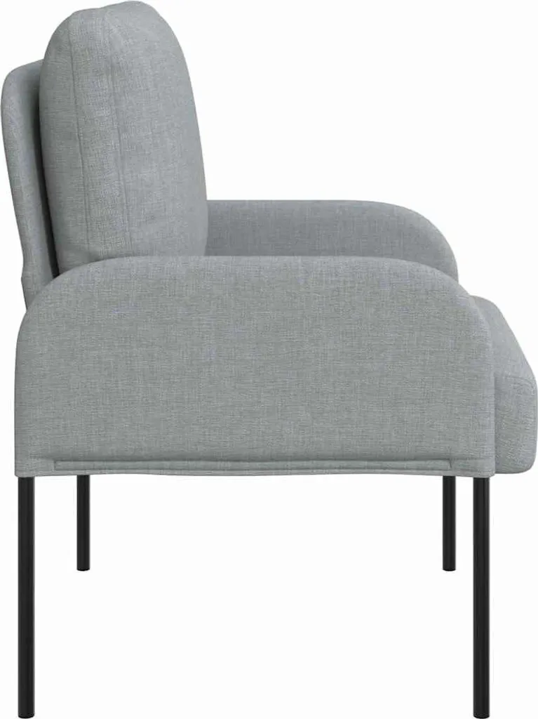 vidaXL Divani con cuscini 55 cm Grigio chiaro Compensato - 5