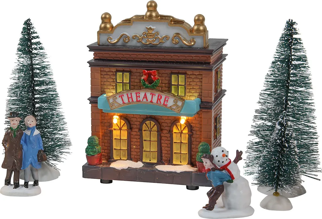 Set Village de Noël LED 17 pièces : éclairage chaleureux et figurines