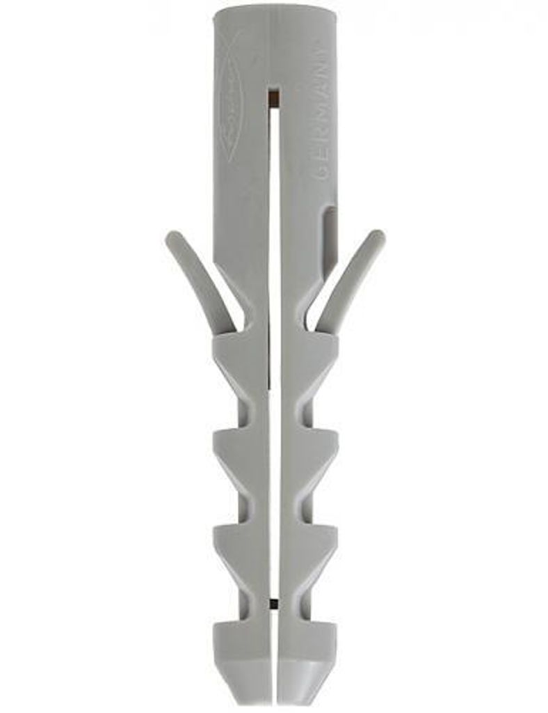 A single gray wall plug is shown against a white background.
