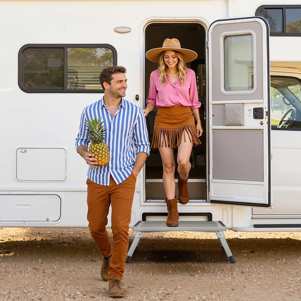 Marchepied Camping Wiltec - Solution Stable contre les Chutes 150kg