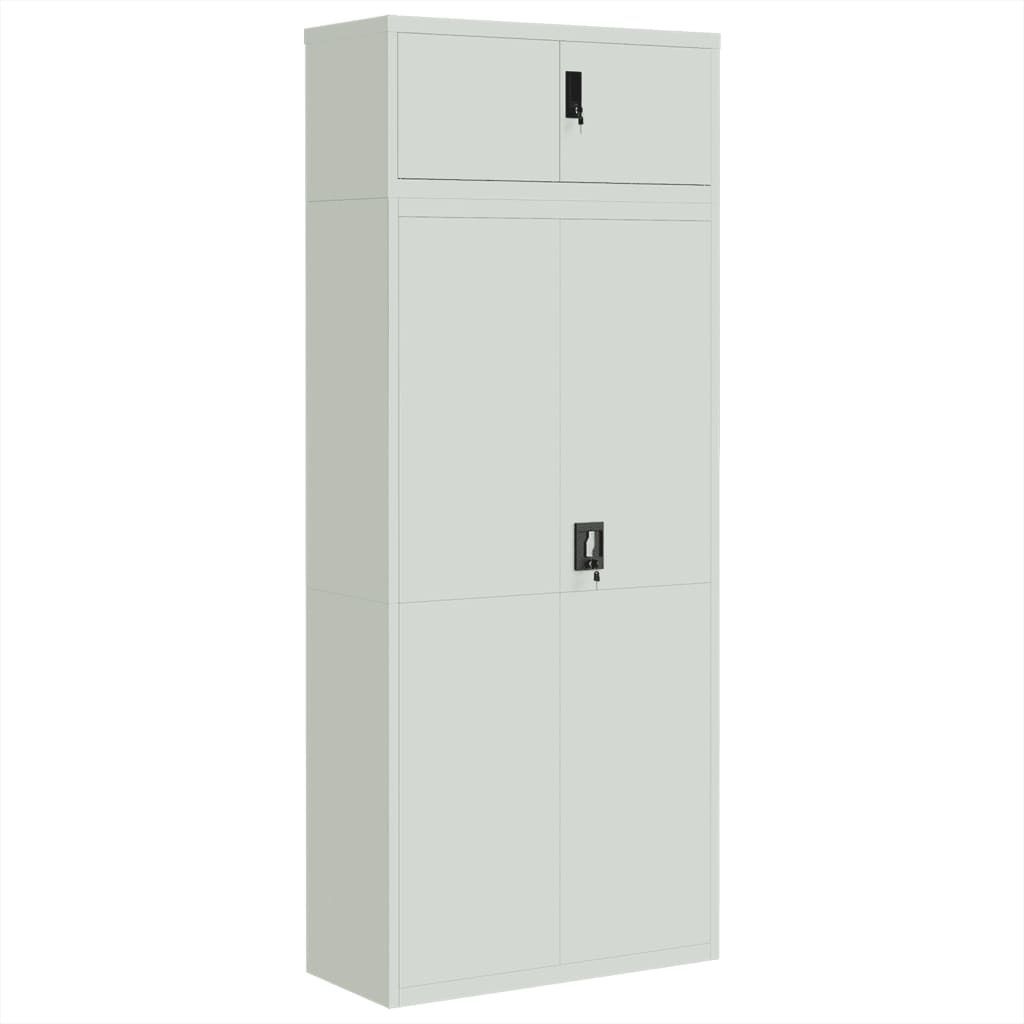SYFAX Aktenschrank Hellgrau 90x40x220 cm Stahl