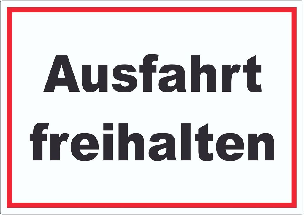 Ausfahrt freihalten Aufkleber schwarz-weiß-rot A3 (297x420mm)