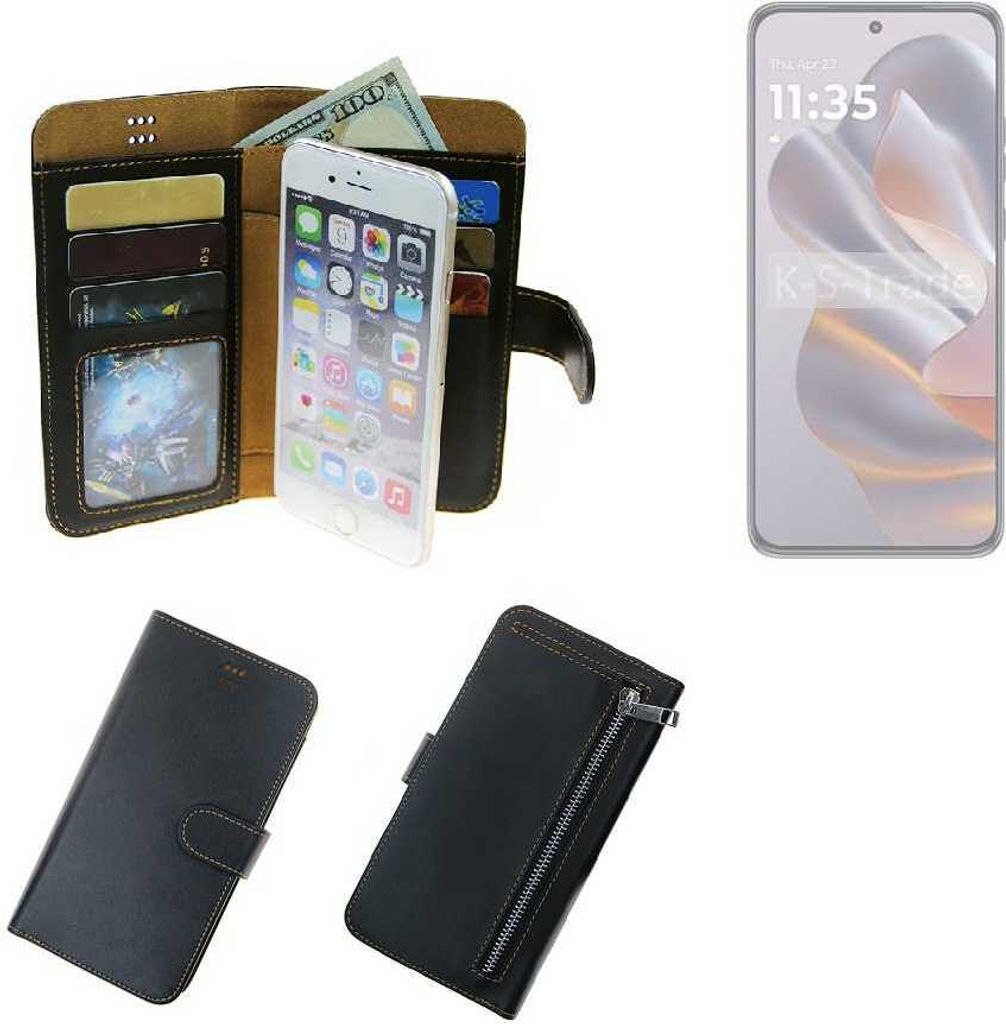 K-S-Trade Schutz Hülle kompatibel mit Motorola Edge 50 Neo Klapphülle Case Phone cover Slim Handytasche Handy Hülle schwarz aus Kunstleder (1 Stk)
