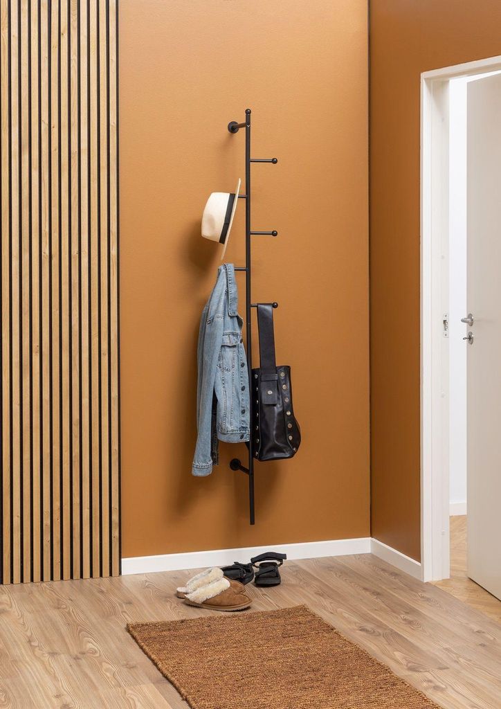 Aspen Garderobenständer wandhängend schwarz.