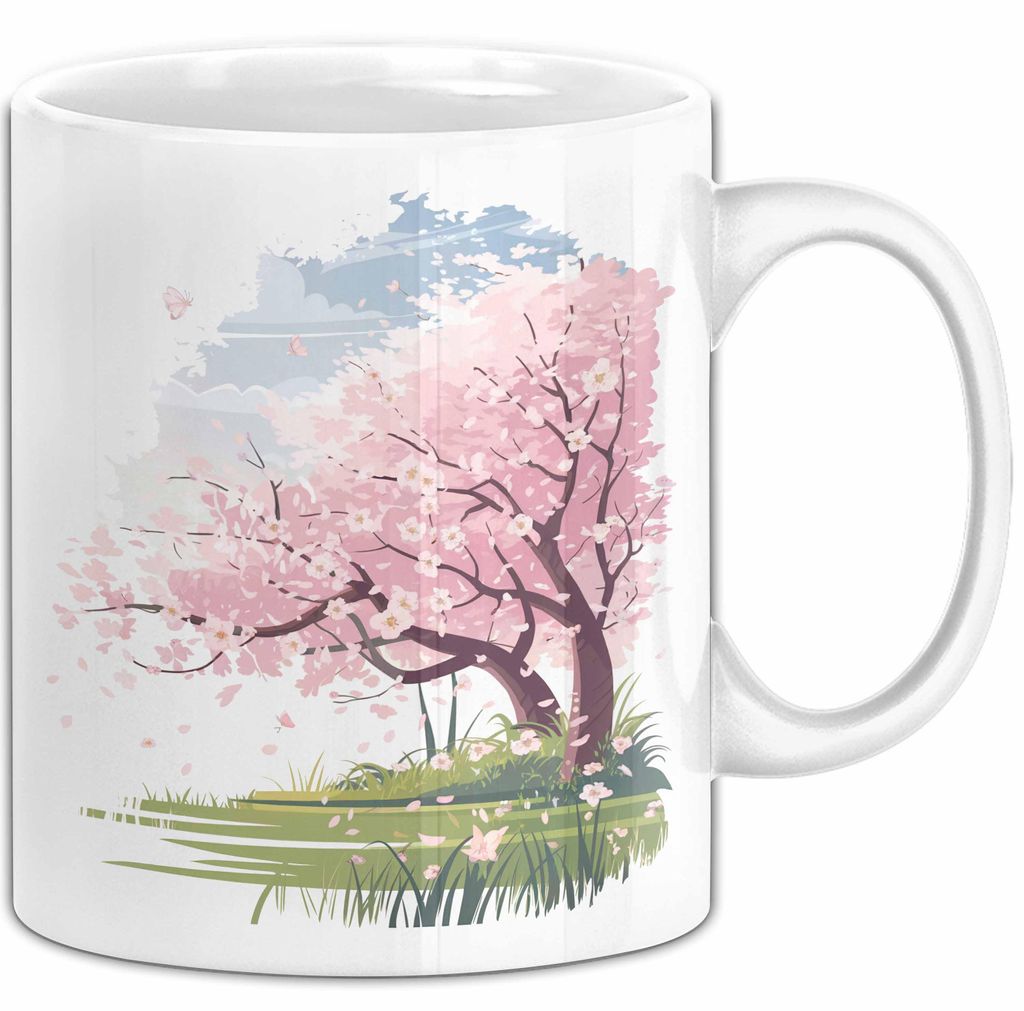 Frühlingszeit Tasse Geschenkidee für Naturliebhaber (Weiß)