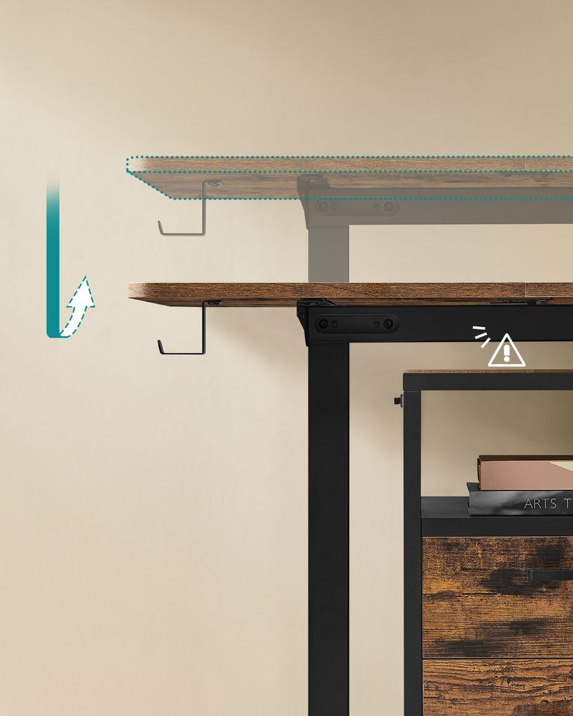 SONGMICS Výškově nastavitelný stůl elektrický 140 cm 4 Obrázek produktu 4