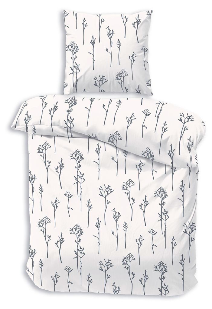 Dobnig Bettwäsche Flanell - Blumenzweige 135 x 200 cm natur Produktbild 