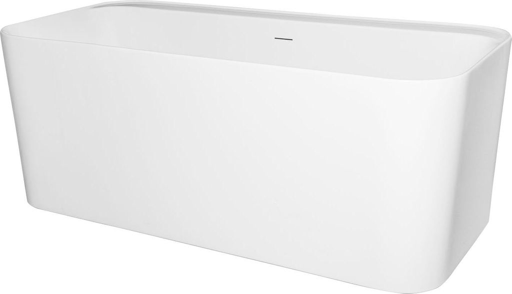Kerra freistehende Badewanne Emma 150 x 73 cm mit Siphone, weiß glänzend