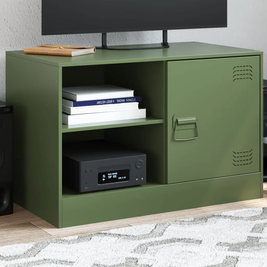 Mobile TV Maison Exclusive Verde Oliva Acciaio Laminato 67x39x44cm